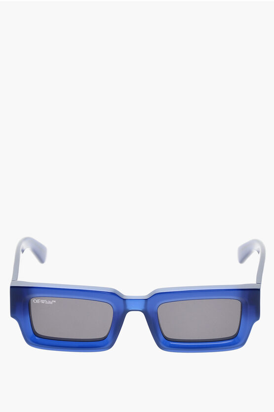 Off-white Solid Color Lecce Rectangular Sunglasses In Blue