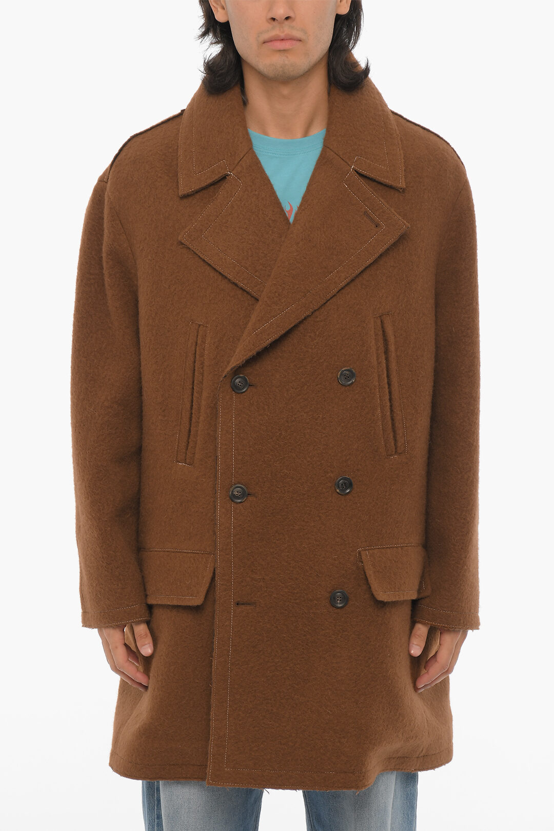 Andersson Bell Solid Color LEON Double-Breasted Coat with