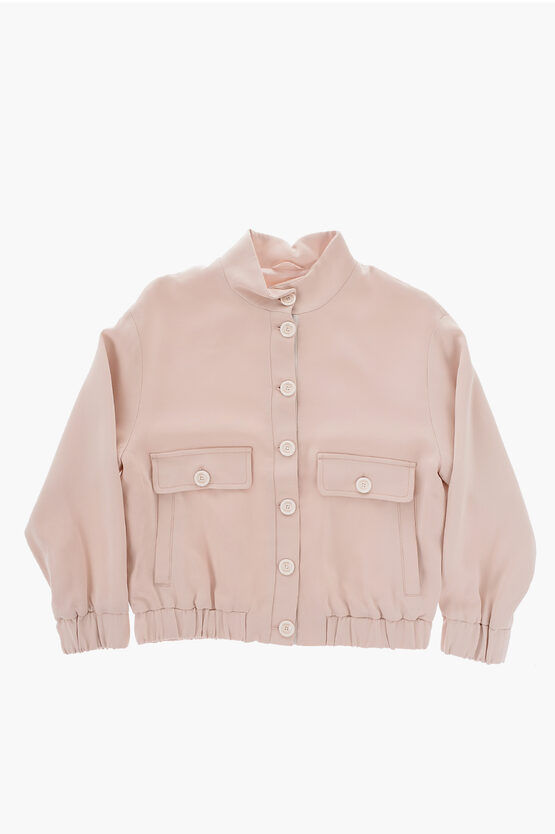 Eleventy Solid Color Lightweight Jacket In Pink