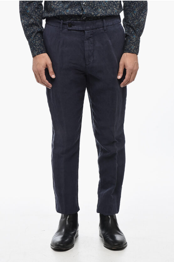 Shop Berwich Solid Color Linen Blend Pants