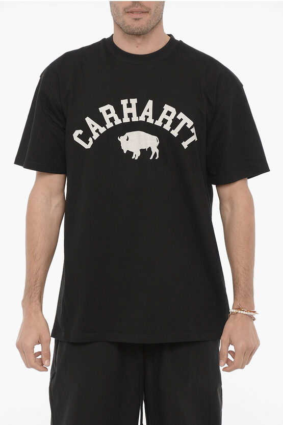Carhartt Locker Logo-print Cotton-jersey T-shirt In Black