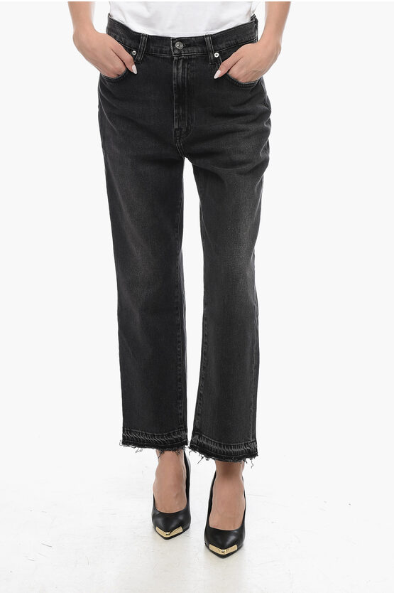 Shop 7 For All Mankind Solid Color Logan Stovepipe Denims With Frayed Hem 20cm