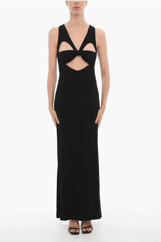 Ambush Solid Color Long Dress With Cut-out Details And Back Slit