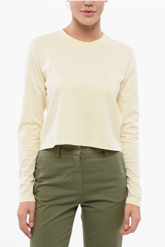 LOULOU STUDIO SOLID COLOR LONG SLEEVES CREW-NECK T-SHIRT 