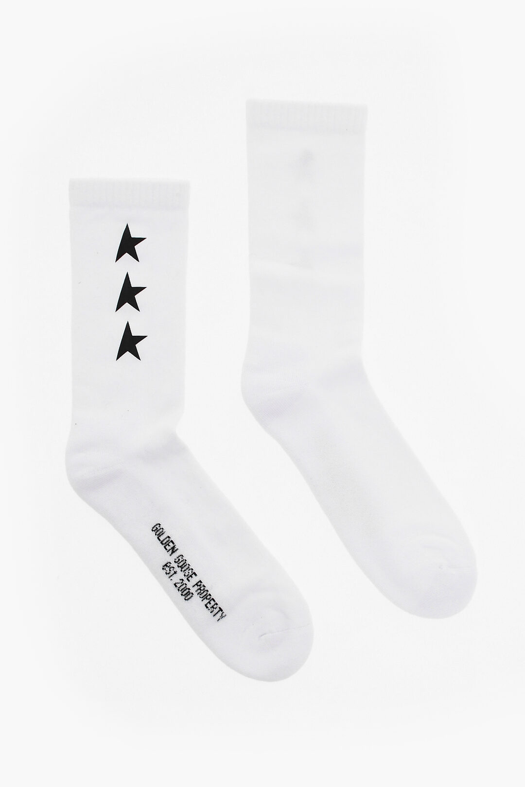 Golden Goose Solid Color Long Socks with Stars Print men Glamood