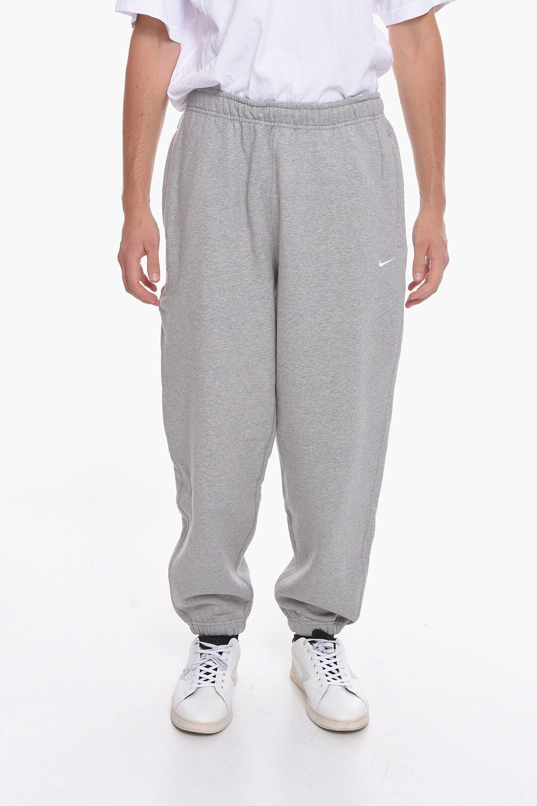Solid Color Loose Fit Joggers with Fleeced Inner