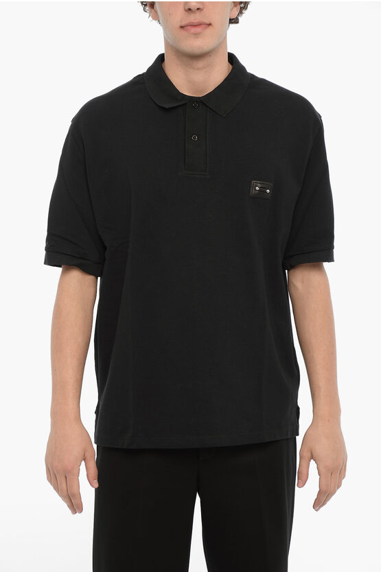 Neil Barrett Solid Color Loose Fit Polo Shirt With Piercing Detail