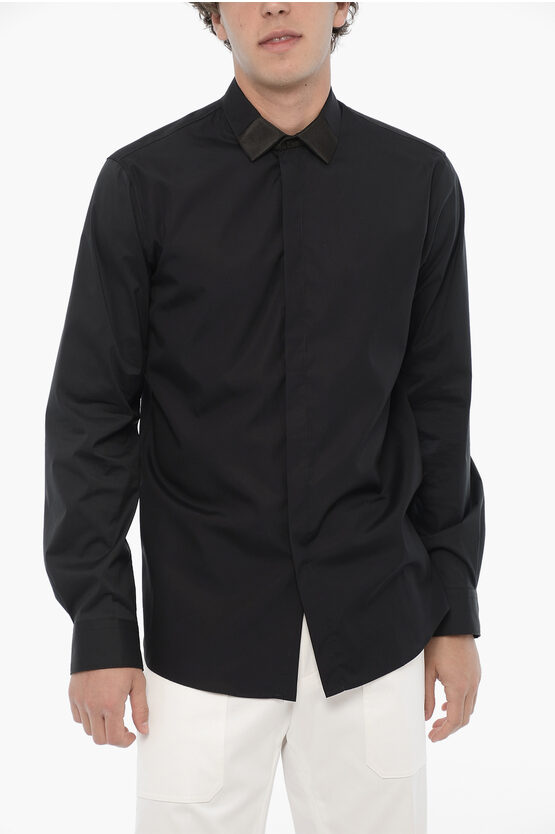 Shop Neil Barrett Solid Color Loose Fit Shirt