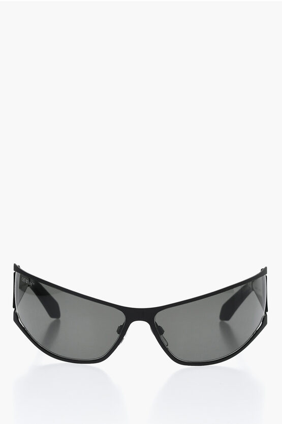 Off-white Solid Color Luna Sunglasses With Curved Frame