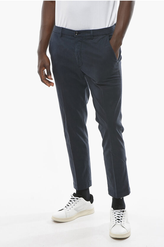 Cruna Solid Color Marais Pants With Flap Pockets In Blue