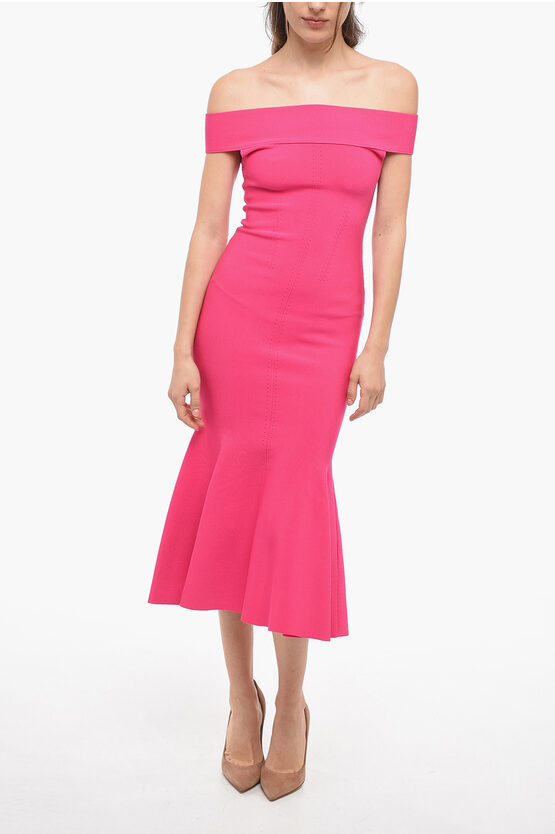 Roland Mouret Solid Color Maxi Strapless Dress In Pink
