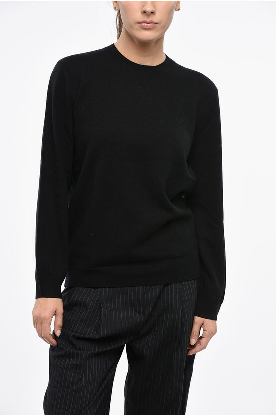 Apc Solid Color Merino Wool Crew-neck Sweater Grösse L In Black