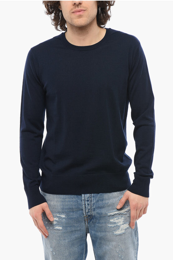 DEPARTMENT 5 SOLID COLOR MERINOS WOOL SHAM FF CREW-NECK SWEATER