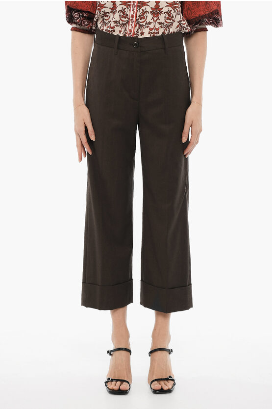 Nine In The Morning Solid Color Mina Pants With Cuffed Hem
