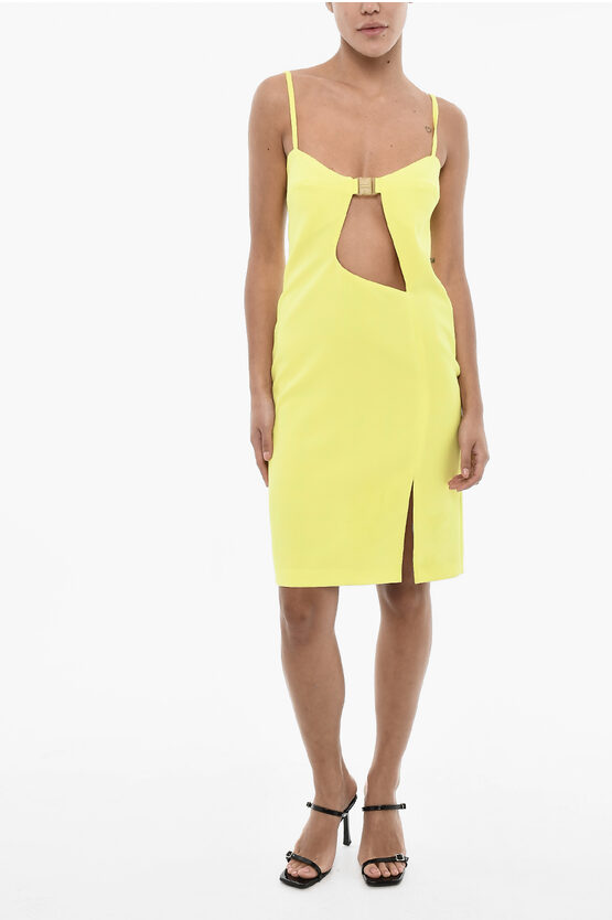 Dsquared2 Solid Color Mini Dress With Cut Out Detail