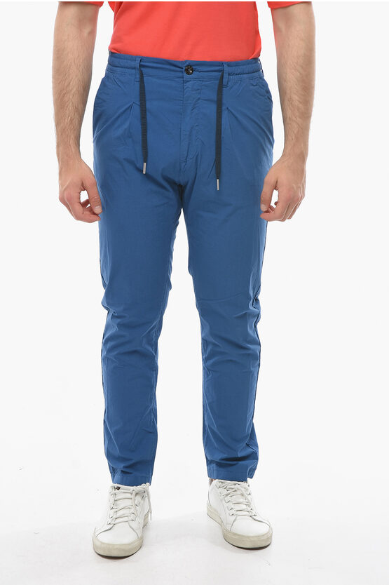 Cruna Solid Color Mitte Pants With Drawstring Waist In Blue