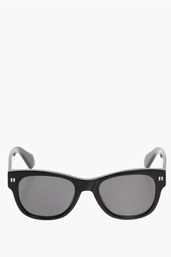 Off-white Solid Color Moab Round Sunglasses In Black