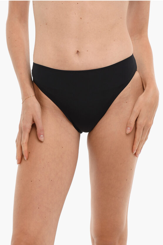 Stella Mccartney Solid Color Nylon Bikini Bottom In Black