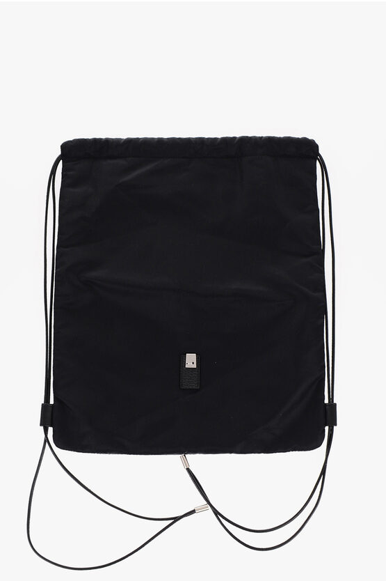 Alyx Solid Color Nylon Drawstring Bag In Black