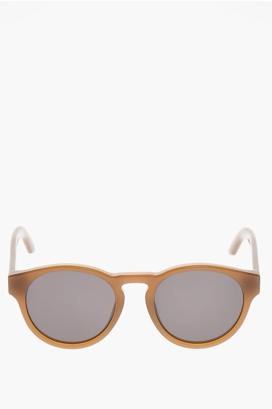 Off-white Solid Color Oakland Round Sunglasses With Monogram In Brown
