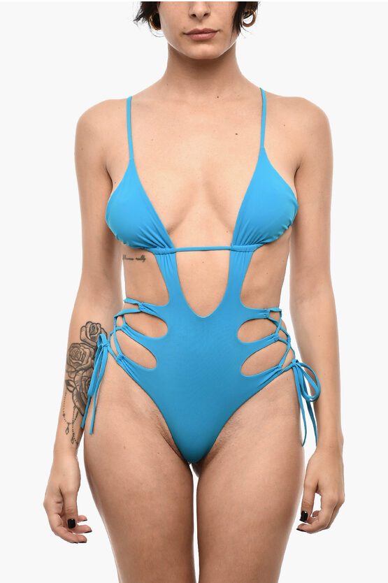 Dsquared2 Solid Color One Piece Swimsuit With Cut-out Details Grösse 40