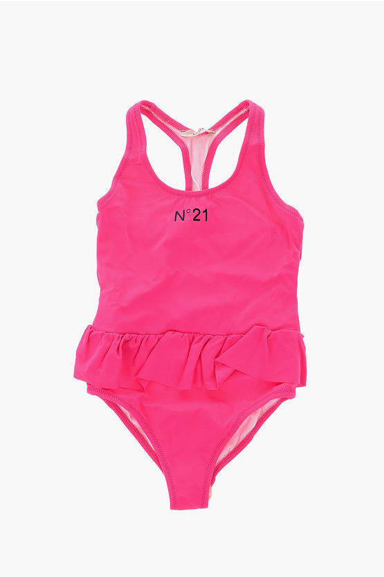 N°21 Solid Color One Piece Swimsuit In Pink