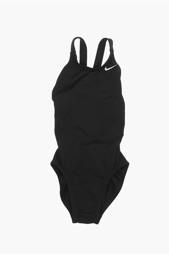 Nike Solid Color One Piece Swimsuit In Black