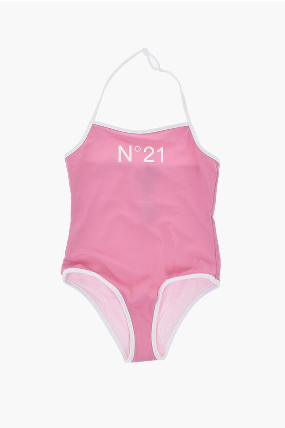 N°21 Solid-color One-piece Swimsuit In Pink