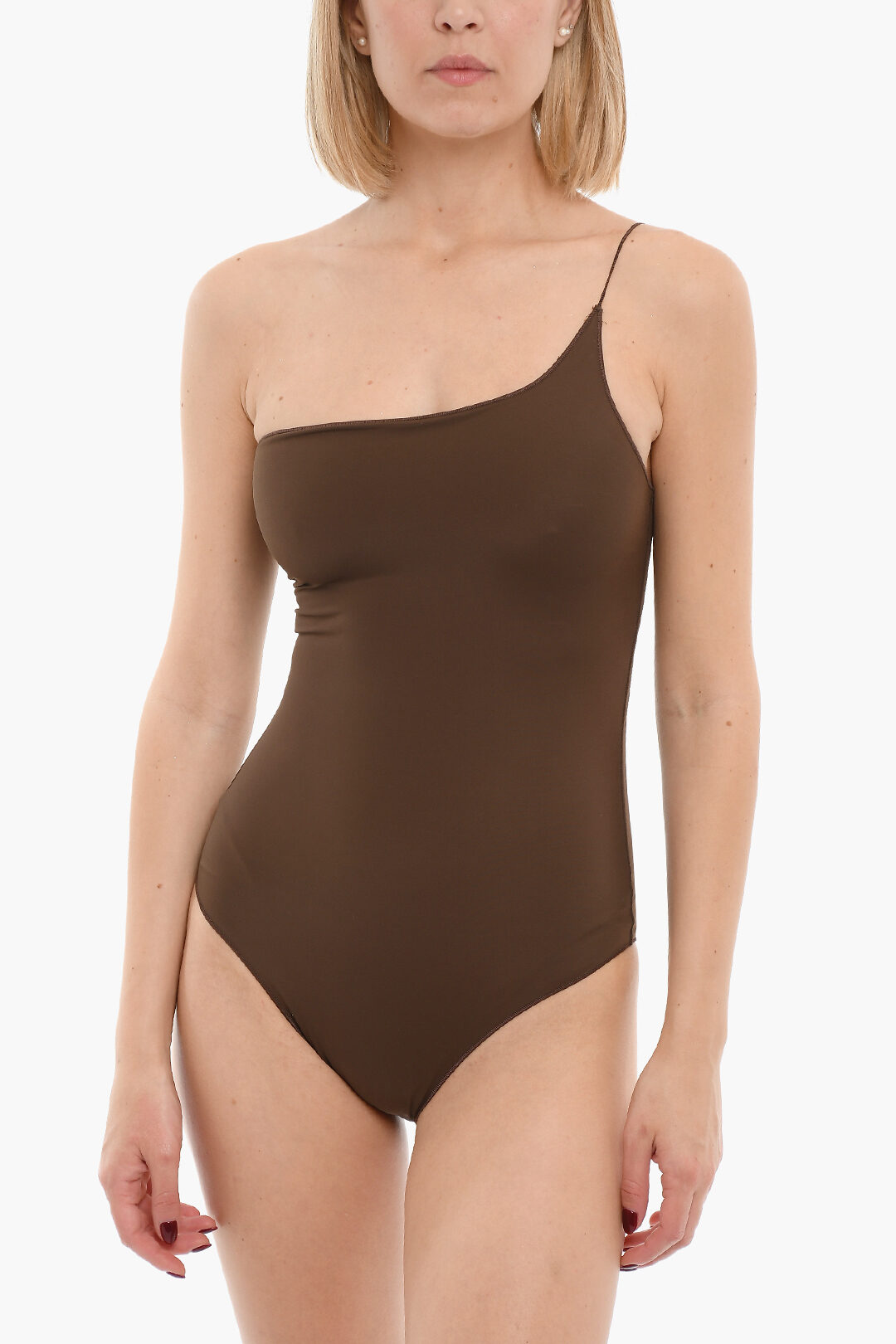 Oseree Solid Color One-Shoulder Swimsuit women - Glamood Outlet