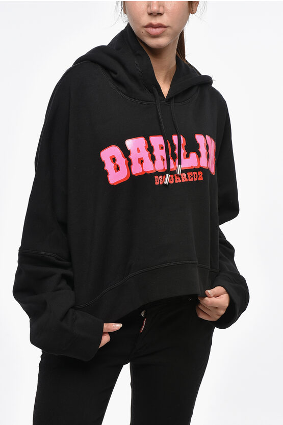 Dsquared2 Solid Color Onion Hoodie With Contrasting Print