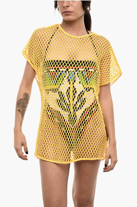 Dsquared2 Solid Color Openwork Beach Cover-up Dress