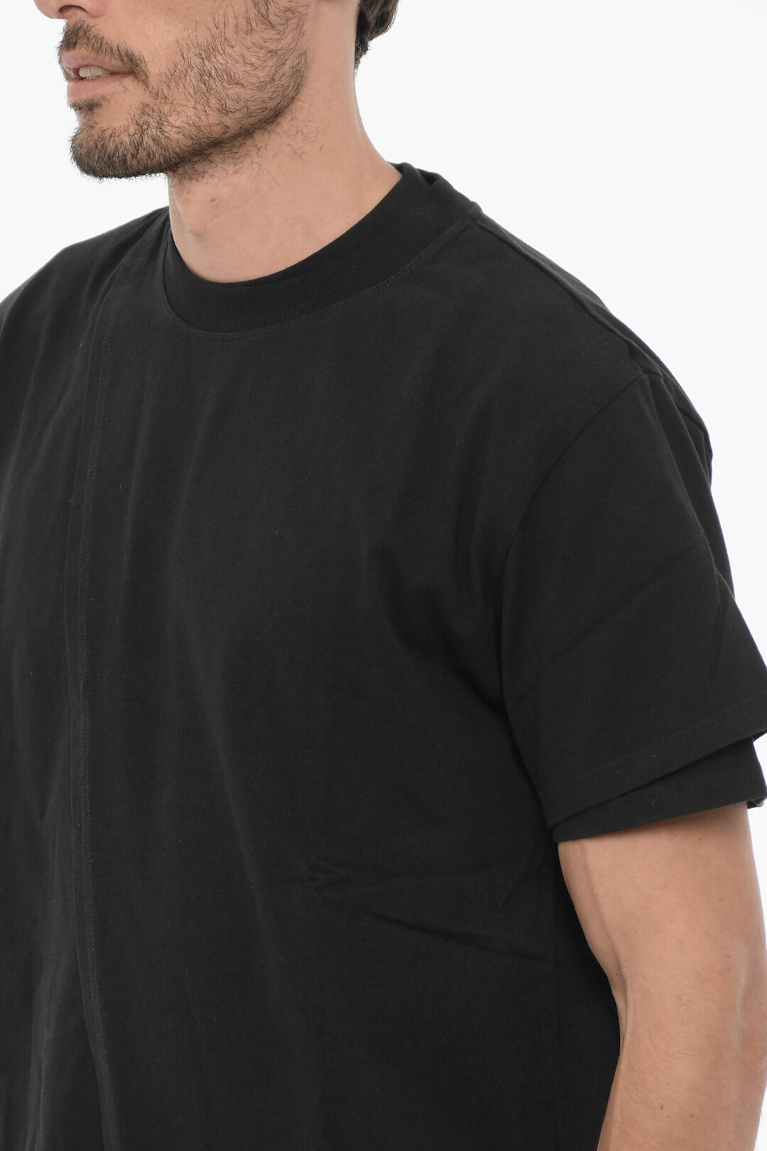 Ambush Solid Color Overlap Crew-neck T-Shirt men - Glamood