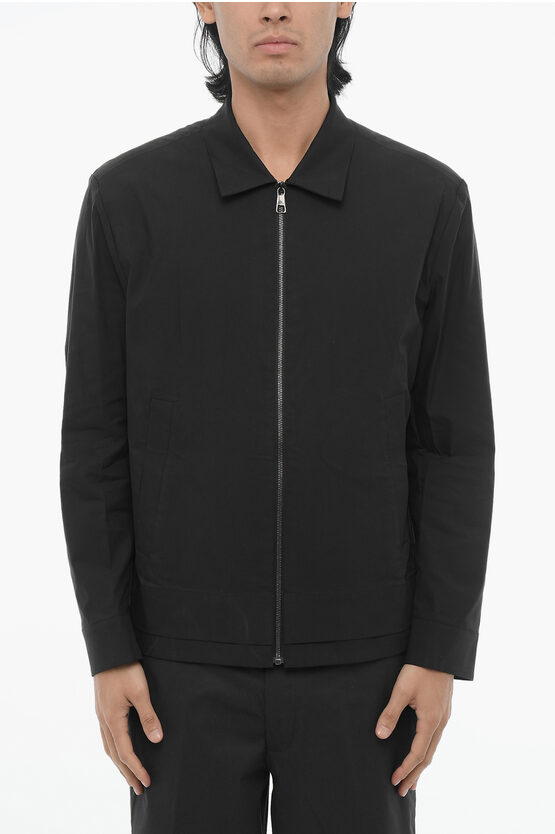 Neil Barrett Solid Color Overshirt With Zip Closure In Black