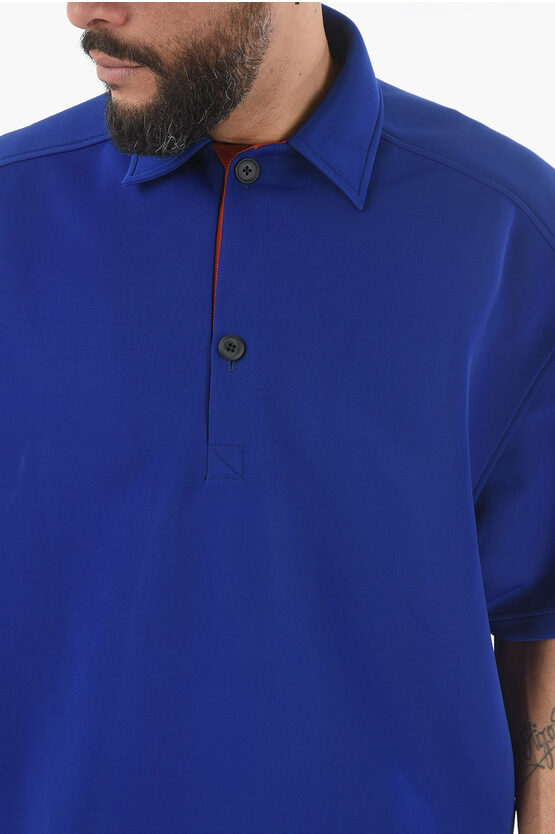 トップス kolor 23ss oversize polo shirt kolor Solid Color Oversized Polo Shirt men - Glamood Outlet
