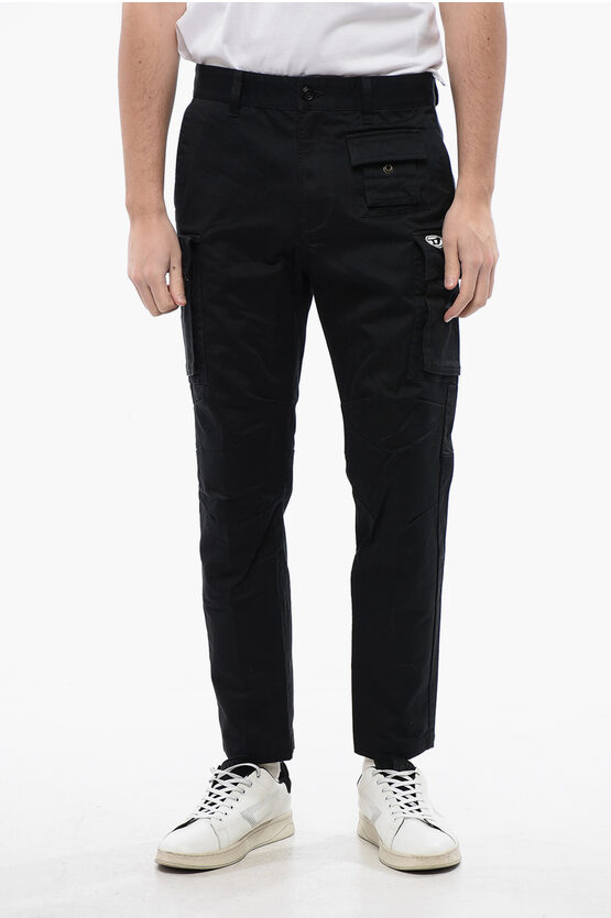 Diesel Solid Color P-cor-cl Cargo Pants With Oval-d Logo
