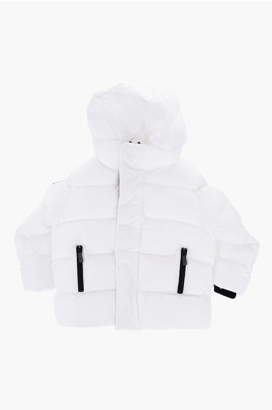 Shop Dsquared2 Solid Color Padded Jacket With Hood