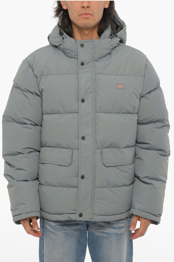 Shop Dickies Solid Color Padded Jacket With Logoed-buttons