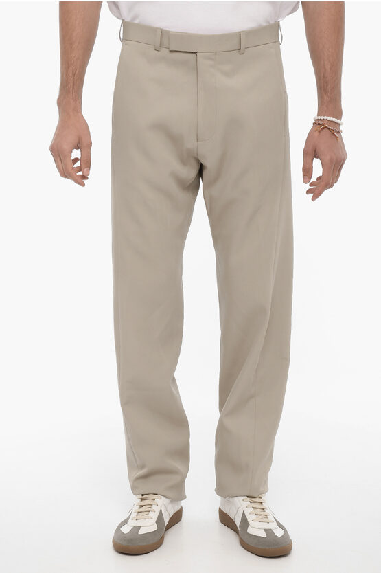 Martine Rose Solid Color Pants With Hidden Closure In Neutral