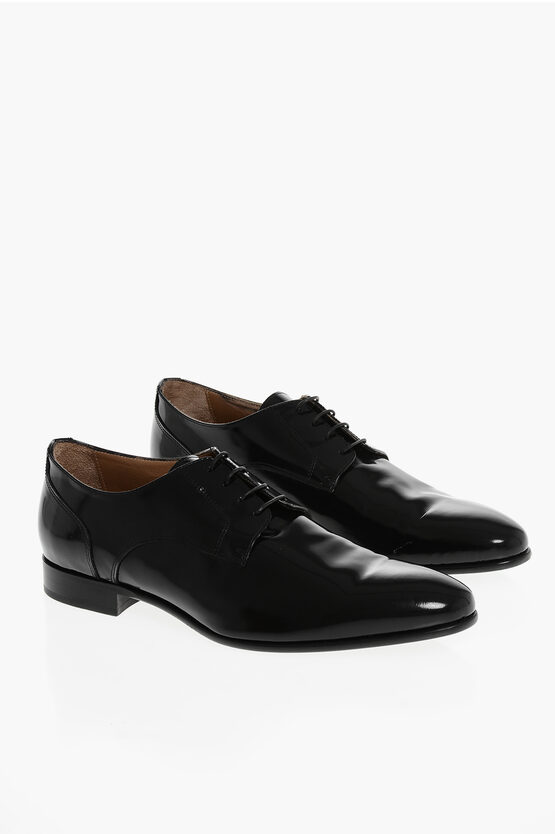 Corneliani Solid Color Patent Leather Derby Shoes