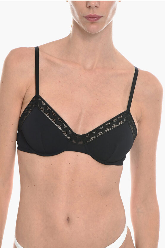 Eres Solid Color Paulette Underwire Bra With Perforated Detail In Black