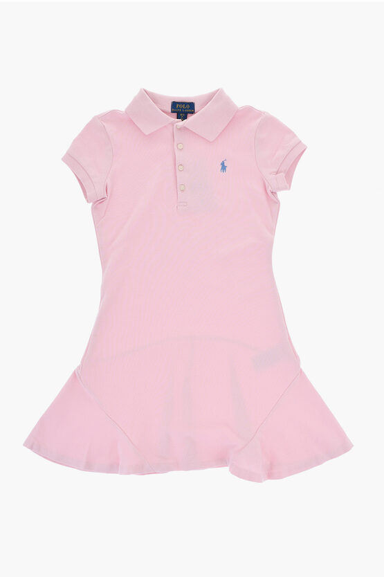 Polo Ralph Lauren Solid Color Piquè Cotton Polo Dress In Purple