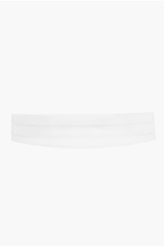 Corneliani Solid Color Pleated Cummerbund In White