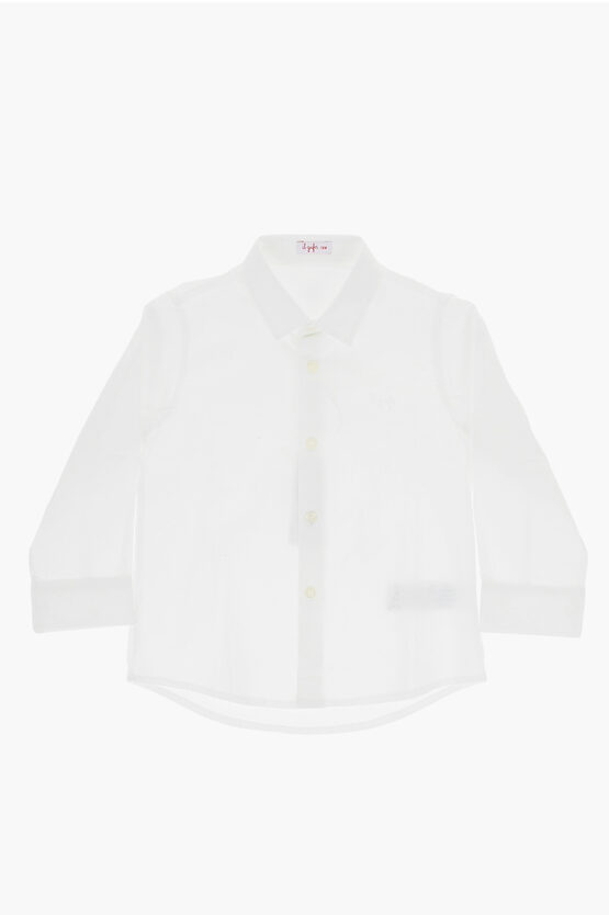 Il Gufo Solid Color Poplin Cotton Shirt