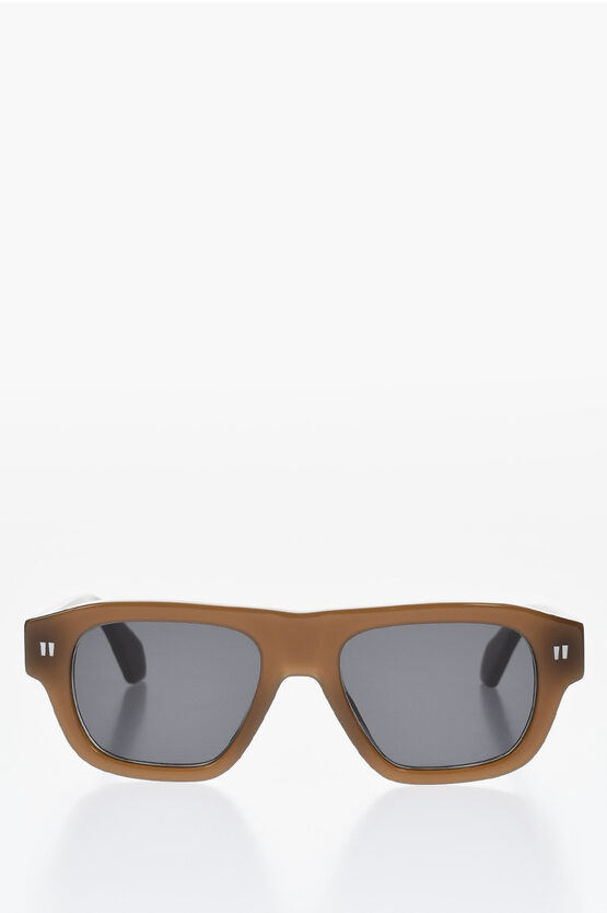 Off-white Solid Color Providence Sunglasses With Silver-tone Logo In Brown