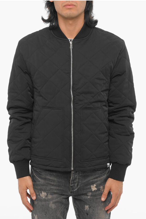 Shop Woc Solid Color Quilted Bomber Jacket