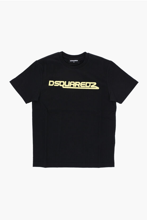 Shop Dsquared2 Solid Color Relax Crew-neck T-shirt With Contrasting Logo