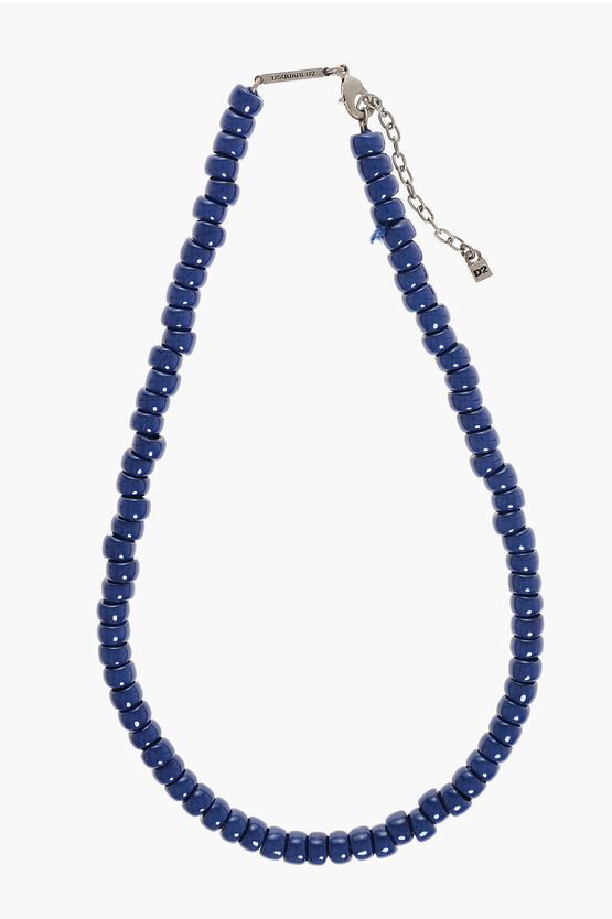 DSQUARED2 SOLID COLOR RESIN BEADED NECKLACE