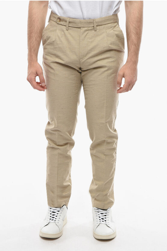 Cruna Solid Colour Roppongi Double-pleat Trousers In Neutral
