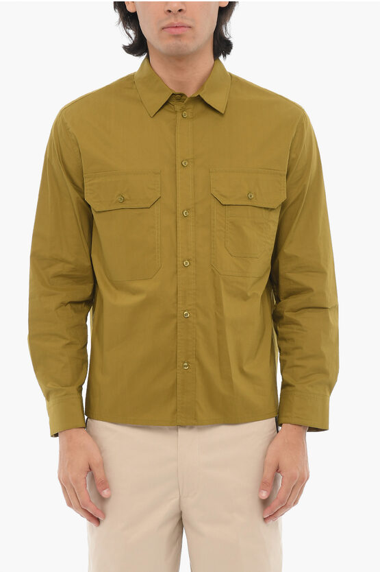 Neil Barrett Solid Color Safari Shirt With Double Breast Pockets