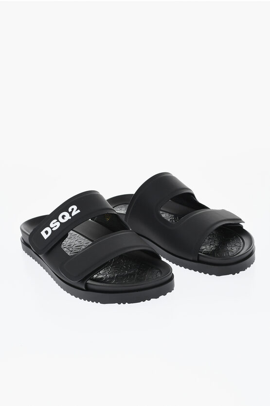 Dsquared2 Solid Color Sandals With Velcro Closure